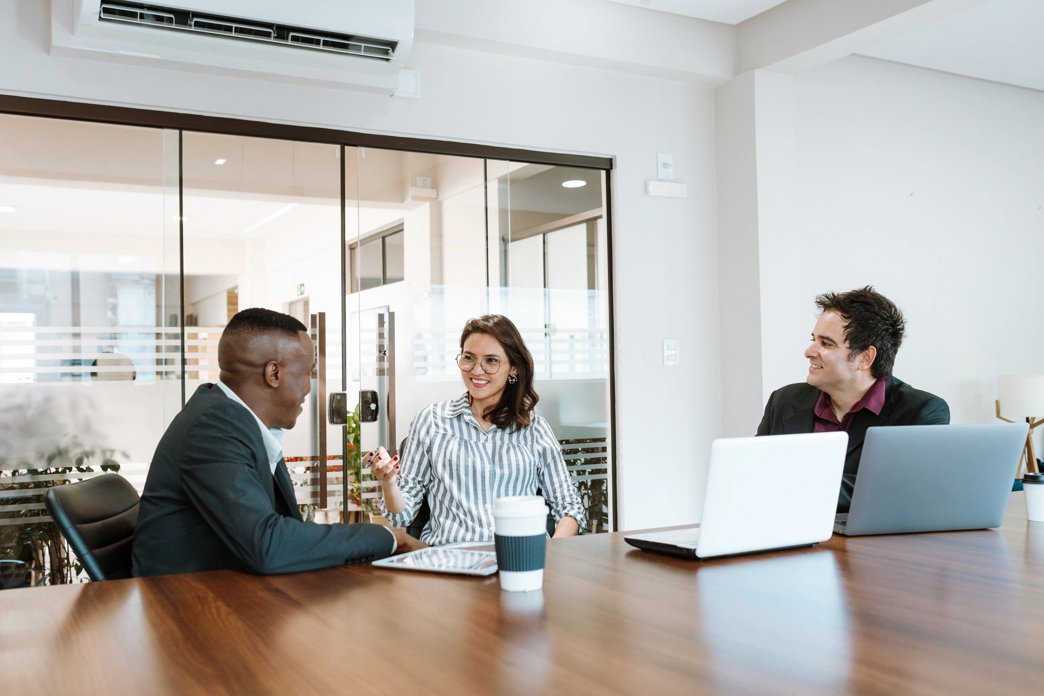 Professional consultation in a meeting room
